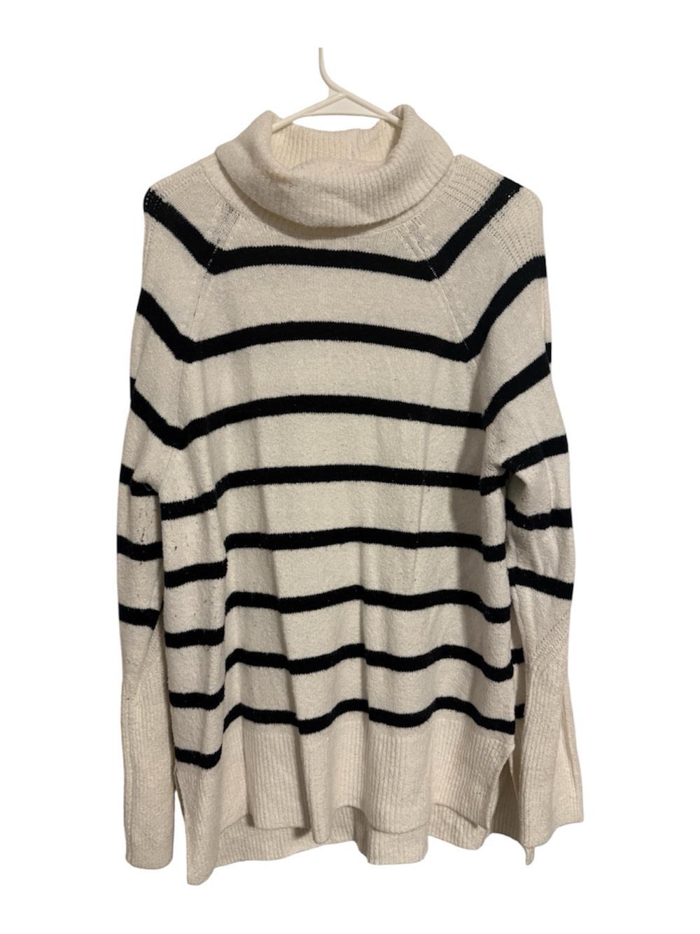 A New Day Striped Turtleneck Sweater - Cream & Black